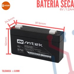 Batería Recargable Sellada 6V 1.2Ah