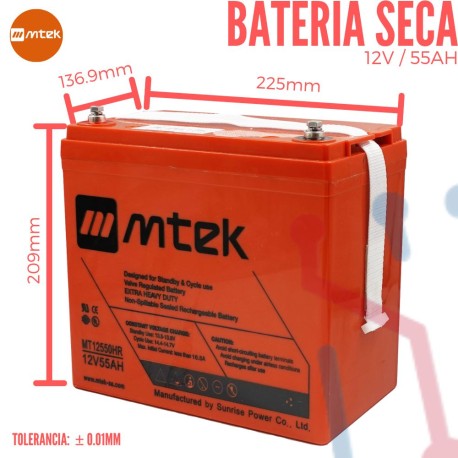 Batería Recargable Sellada 12V 55Ah