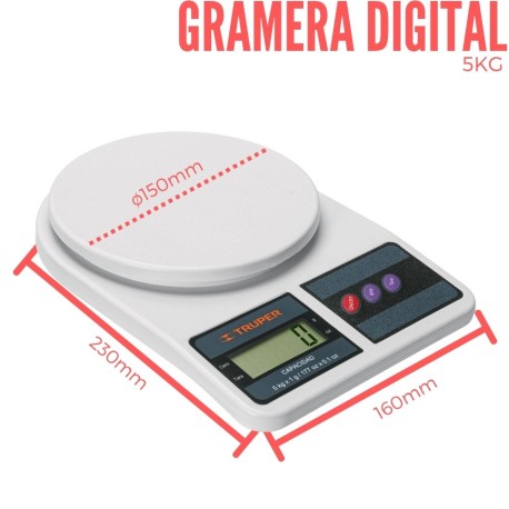 Gramera Digital con Pantalla LCD 5Kg