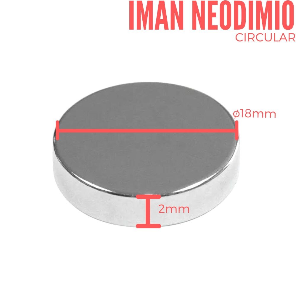 IMAN DE NEODIMIO CIRCULAR DISCO MAGNETICO NIQUELADO 4MM X 3MM - Electronica  Plett