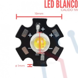 Led 1W Blanco Calido con Disipador