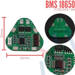 Cargador BMS 18650 3S 8A