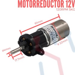 Motorreductor 12V 120RPM 5Kg