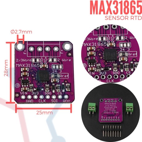 Tarjeta MAX31865 RTD PT100 y PT1000