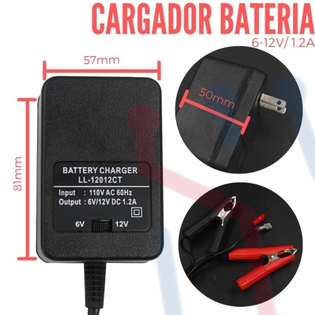 Cargador de Bateria 6V-12V 1.2A