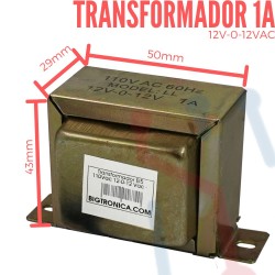 Transformador 12VAC-0-12VAC 1A