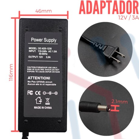 Adaptador de Voltaje 12V 3A Económico