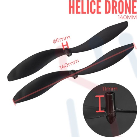 Hélice para Drone 140mm Eje Largo