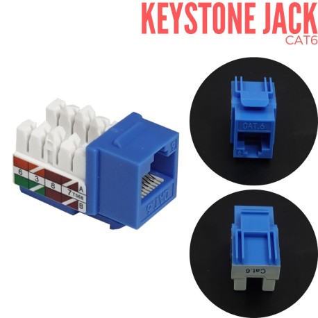 Jack Modular RJ45 CAT6 Azul