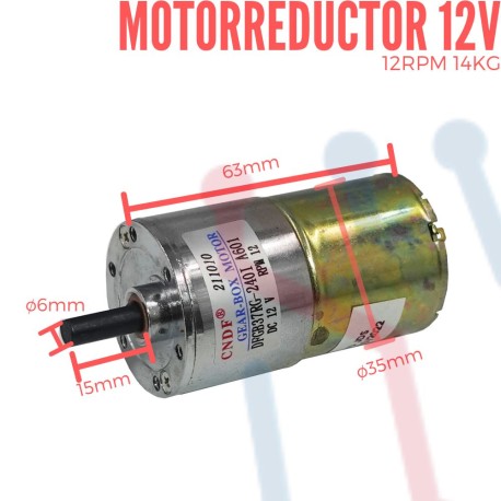 Motorreductor 12V 12RPM 14Kg