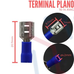 Terminal Grande Aislada Plana AWG 16-14