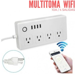 Multitoma Inteligente WIFI 4 Salidas 10A con Supresor de Picos