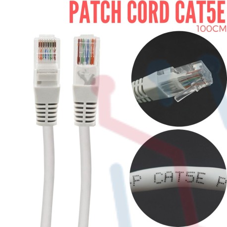 Patch Cord CAT5E Gris 1Mt