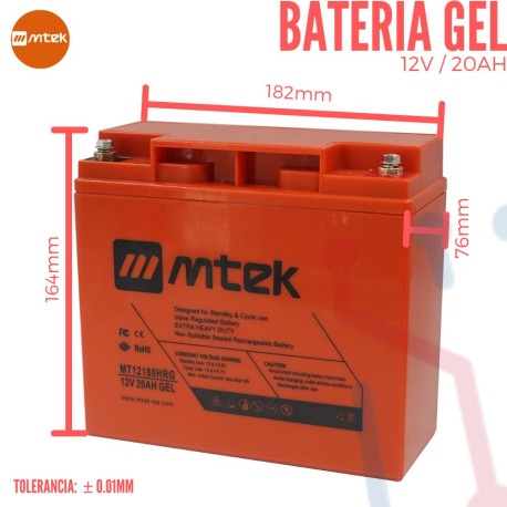 Batería Gel Recargable 12V 20Ah