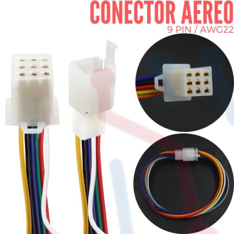 Conector Aéreo 9PIN AWG22 (Automotriz)