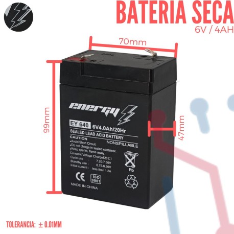 Batería Recargable Sellada 6V 4Ah