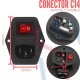 Conector Chasis C14 con Portafusible Suiche