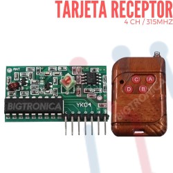 Tarjeta Receptor 4 CH 315Mhz