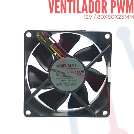 Ventilador 12V PWM 80x80x25mm