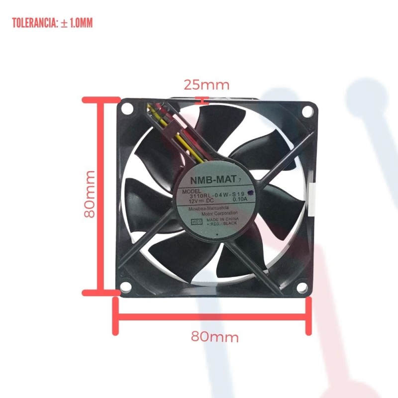Ventilador 12V CC 80x80x25mm - Tienda online