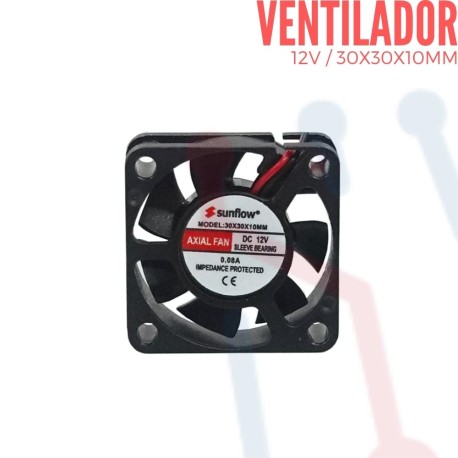 Ventilador 12V 30x30x10mm