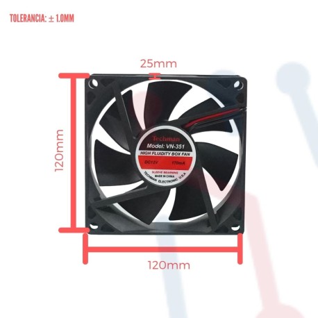 Ventilador 24V 120x120x25mm