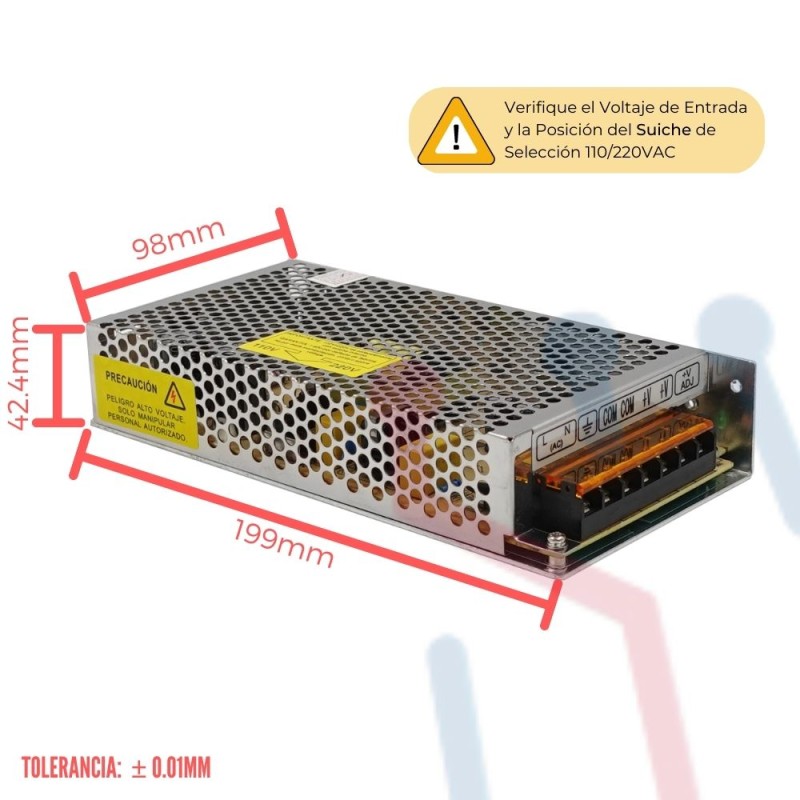 Fuente de Alimentación 12V DC 120W 10A - efectoLED