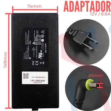 Adaptador de Voltaje 12V 6.6A