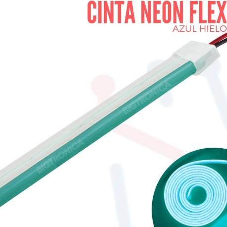 Cinta Neón Flex Azul Hielo X Metro