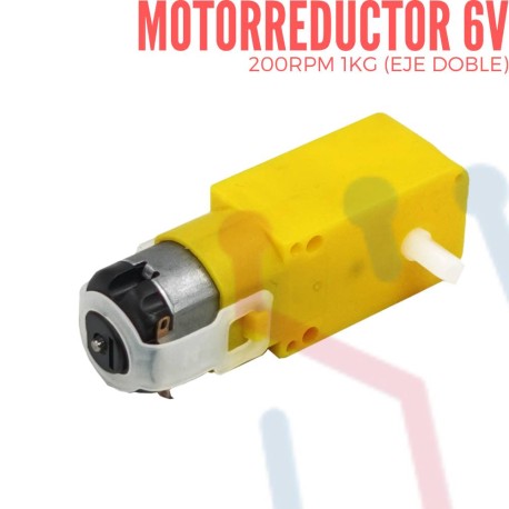 Motorreductor Recto Doble Eje 6V 200RPM