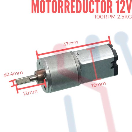 Motorreductor 12VDC 100RPM 2.5Kg