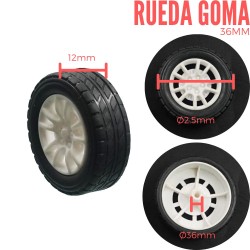 Rueda de goma 36mm