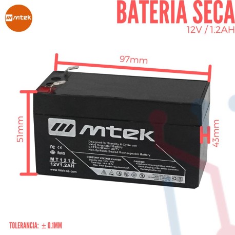 Batería Recargable Sellada 12V 1.2Ah