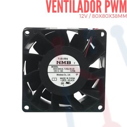 Ventilador Turbo 12V PWM 80x80x38mm