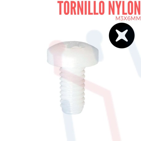 Tornillo Nylon Cabeza Redonda 6mm