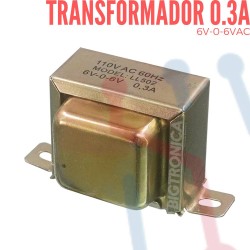 Transformador 6VAC-0-6VAC 300mA