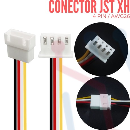 Conector JST XH Aéreo 4PIN AWG26