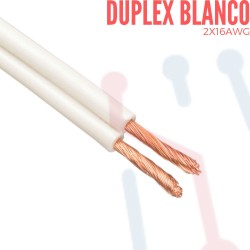 Cable Duplex AWG 2X16 Blanco X Metro