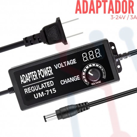 Adaptador de Voltaje Ajustable 3-24V 3A