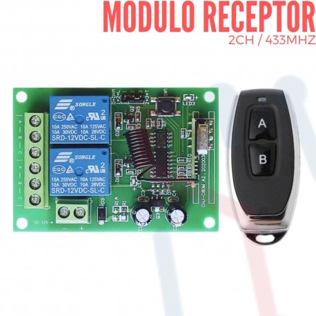 Modulo Receptor 2 CH 433Mhz