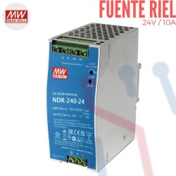 Fuente Riel 24V 10A Mean Well