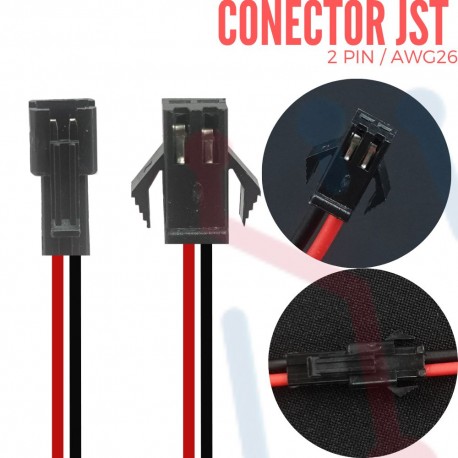 Conector JST Aéreo 2PIN AWG26 
