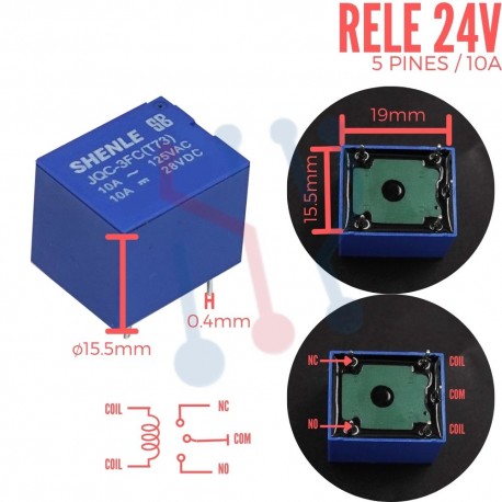 Rele de Ensamble 24V 5Pin 10A