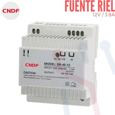 Fuente Riel 12V 3.8A (CNDF)