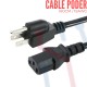 Cable Poder 18 AWG (180cm)