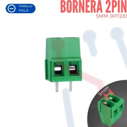 Bornera 2PIN 5mm Verde (KF128)