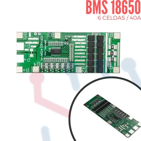 Cargador BMS 18650 6S 40A