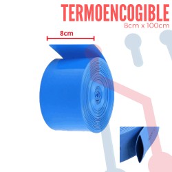 Termoencogible Azúl para Bateria 8cm X 100cm