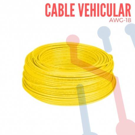 Cable Vehicular AWG 18 Amarillo X Metro