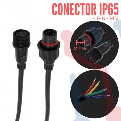 Conector Aéreo M12 IP65 4PIN